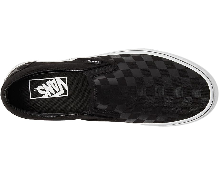 Кроссовки Vans Classic Slip-On, цвет (Checkerboard) Black/Black — фото 2