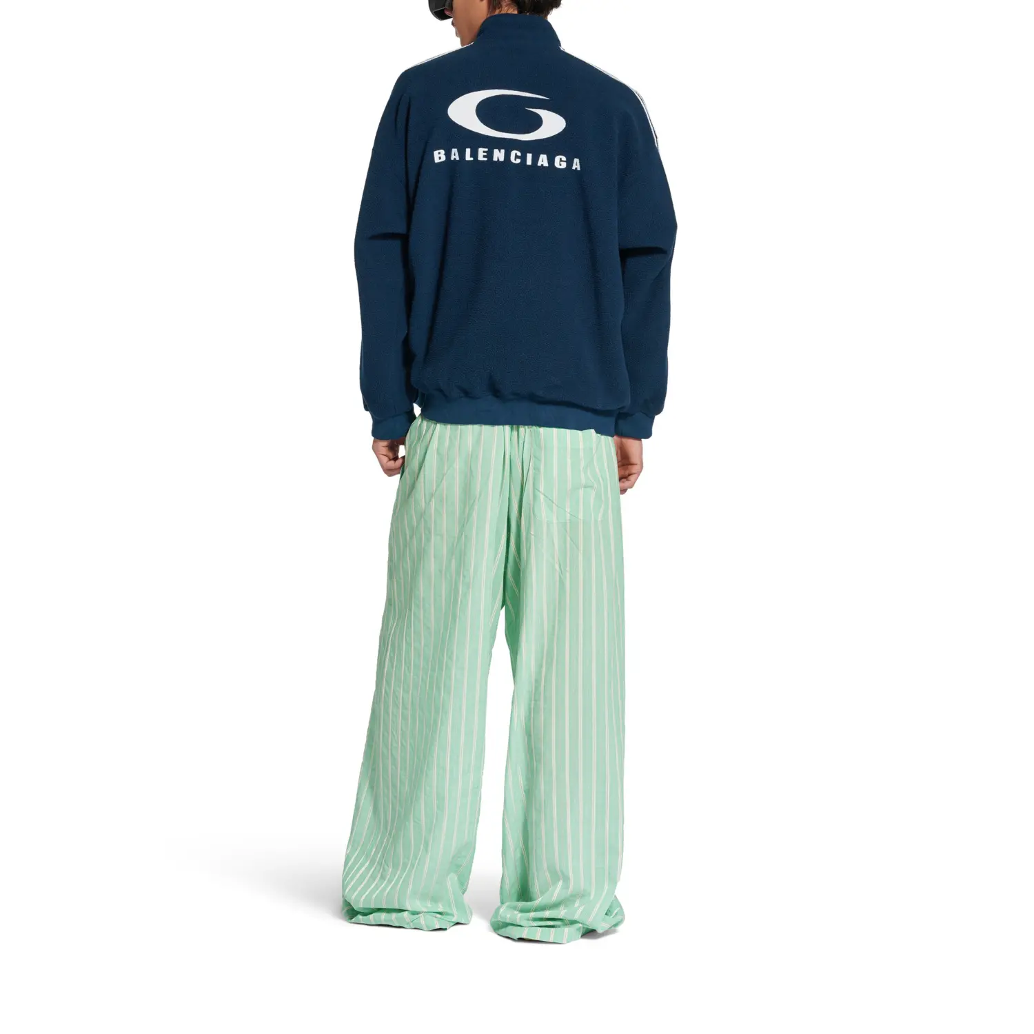 Balenciaga Спортивная куртка-бомбер с молнией, Marine Blue — фото 4