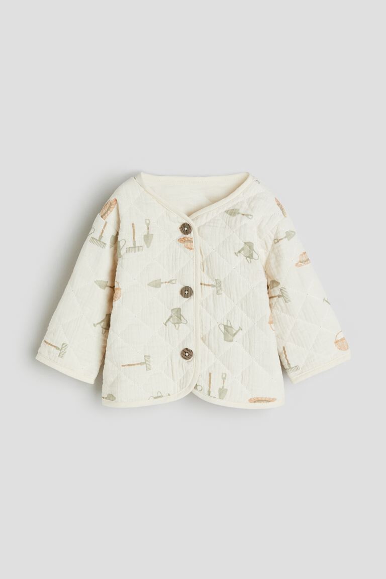 

Стеганая куртка H&M, бежевый