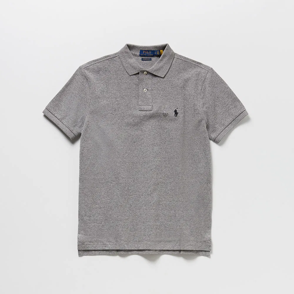 Мужская приталенная рубашка поло серого цвета от Polo Ralph Lauren