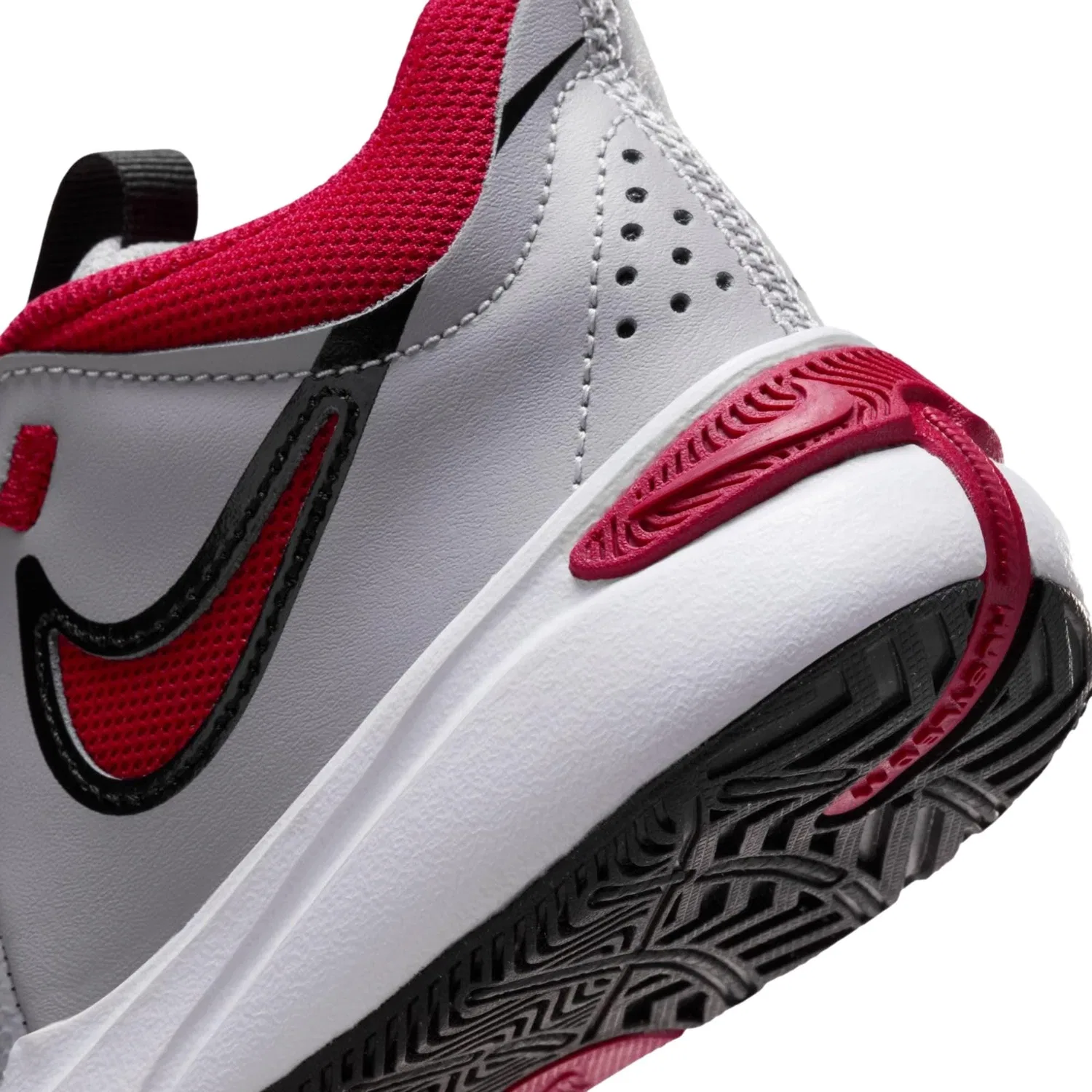 Кроссовки Nike Team Hustle D 11 Cement Grey / Gym Red - Black DV8994-006 для дошкольников — фото 3