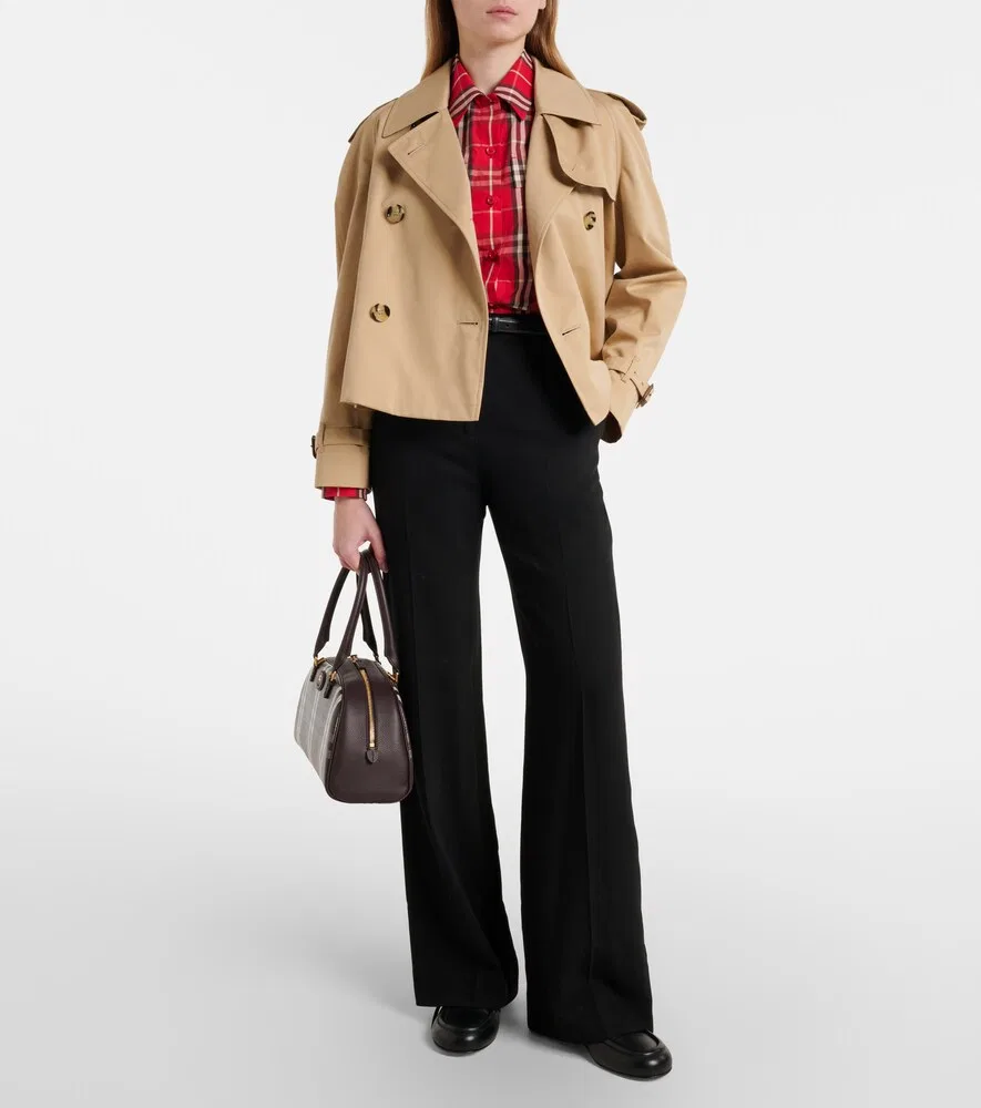Рубашка Burberry, мужская, красный, клетчатая с баской — фото 2