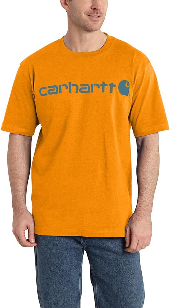 

Мужская футболка Carhartt с коротким рукавом и большим фирменным логотипом, Rust Heather