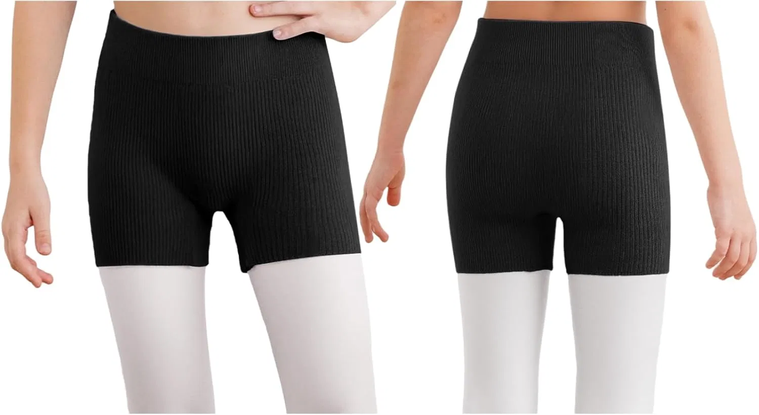 Детские шорты для танцев и спорта, ribbed knitted, JEYPINMI, черный