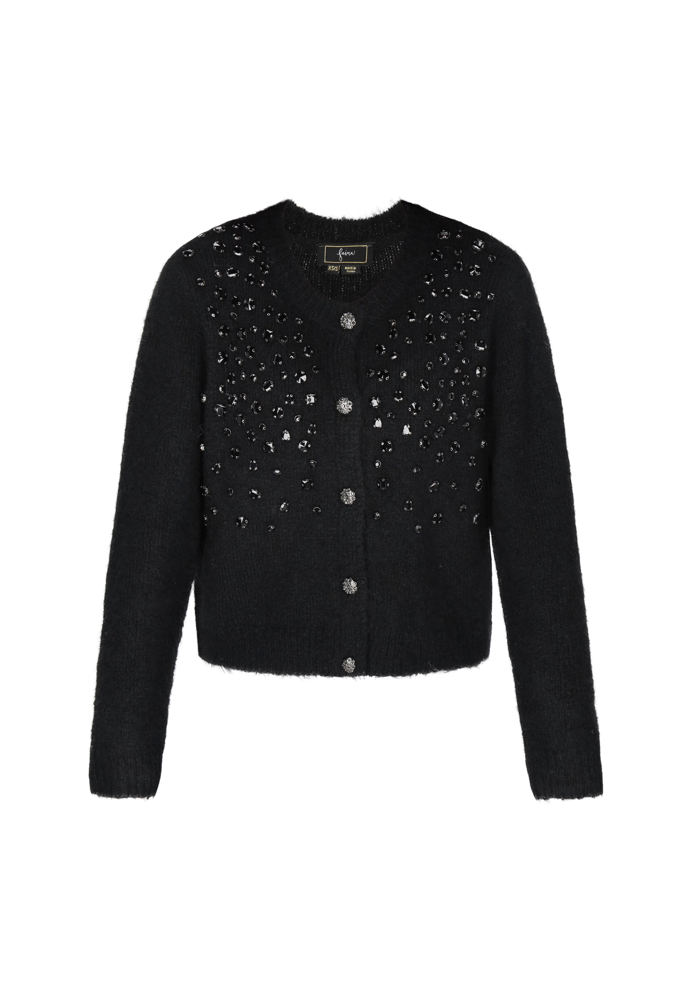 

Faina Вязаный кардиган в черном цвете