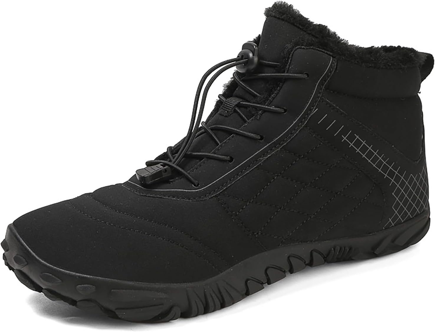 

Зимняя обувь для походов для женщин и мужчин, водонепроницаемые босоножки с широкой носочной частью, ботинки для ходьбы, теплые кроссовки Generic, черный