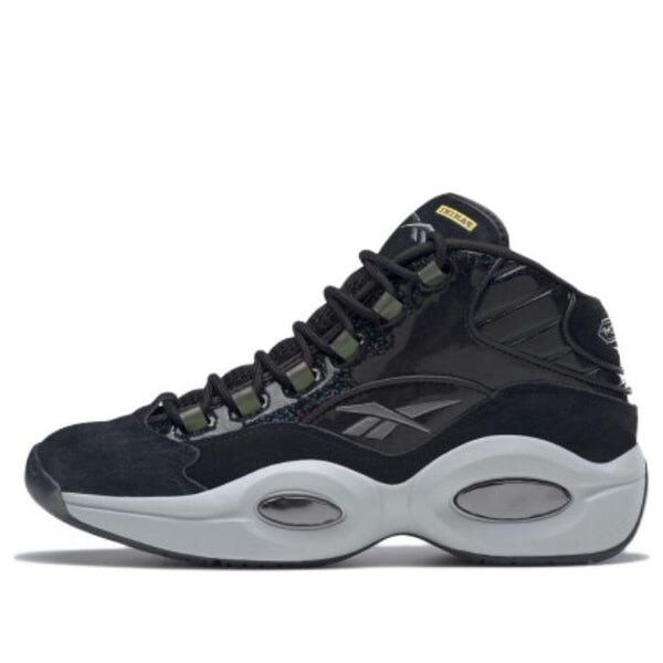 

Кроссовки question mid x panini 'black pulsar prizm' Reebok, черный