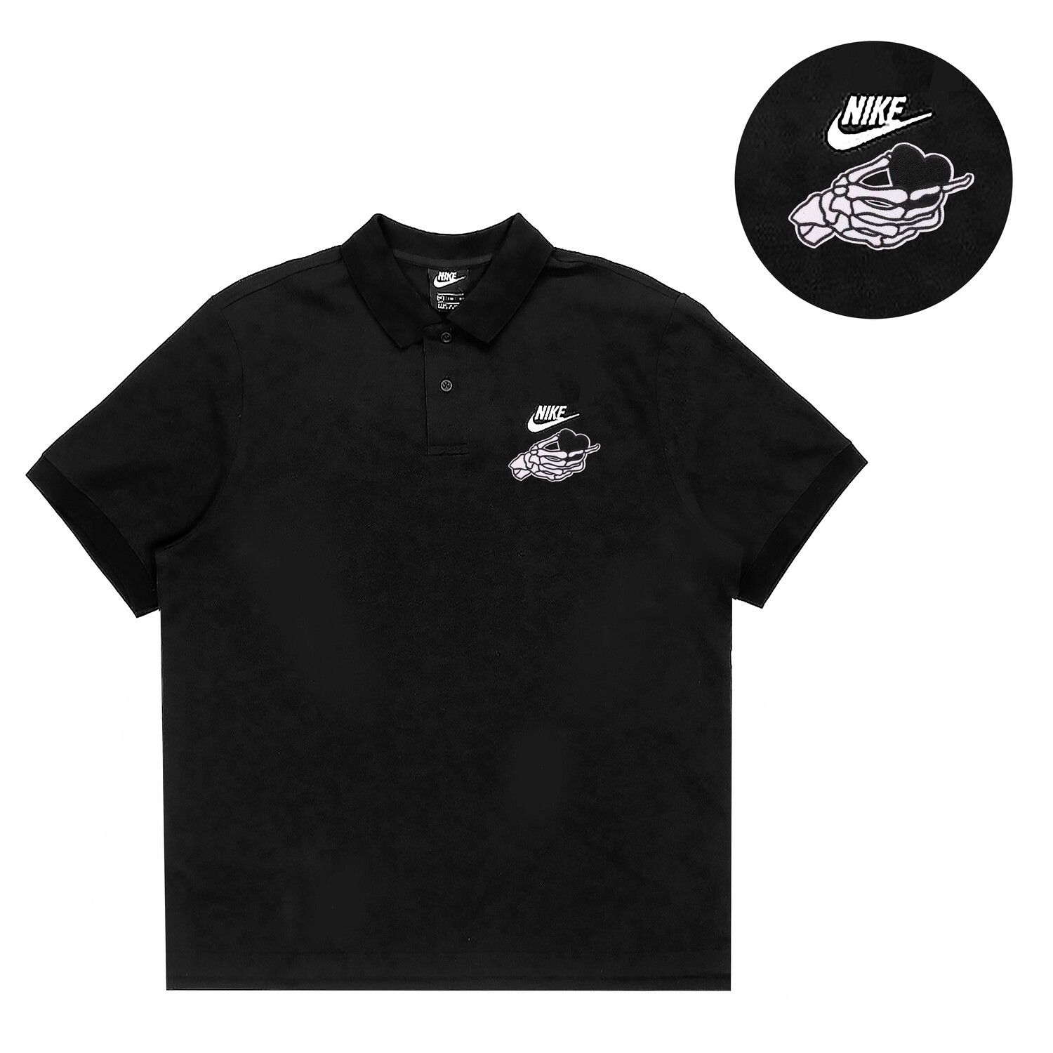 

Рубашка поло унисекс черная Nike, черный