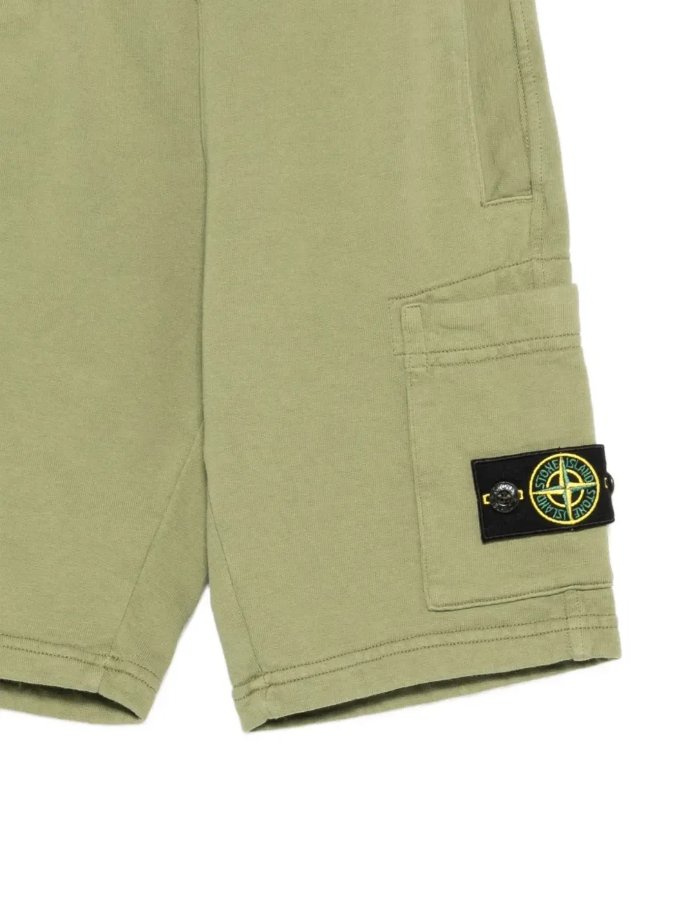 Шорты с нашивкой-логотипом Stone Island Junior, зеленый — фото 3