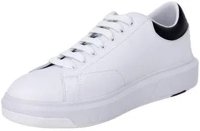 Кроссовки Armani Exchange Herren из натуральной кожи, простой дизайн, с напечатанным логотипом на задней части, Op White Black — фото 2