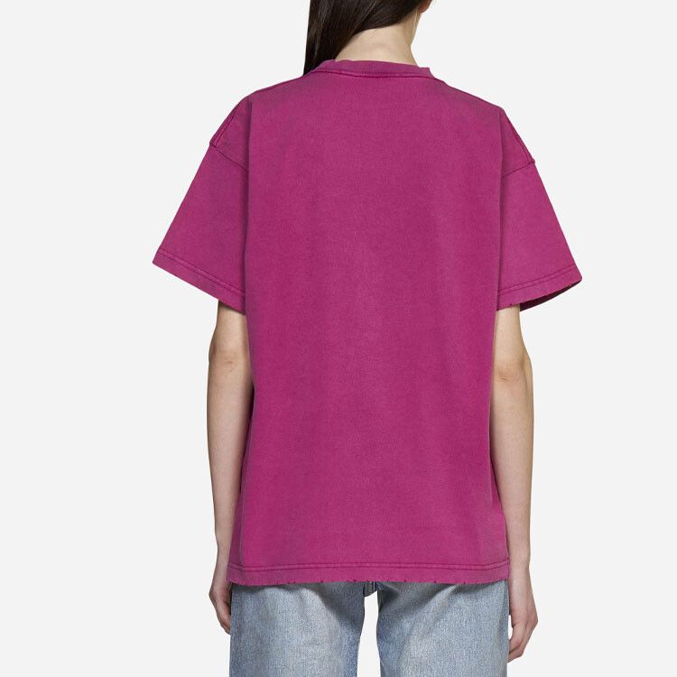 Футболка женская Balenciaga, ярко-розовый / синий — фото 3