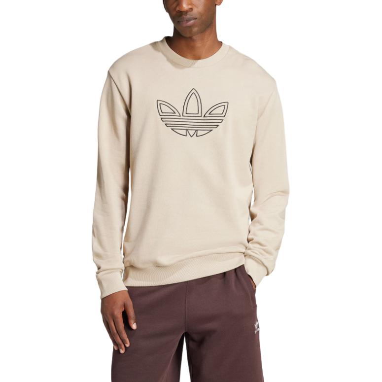 Футболка TREFOIL CREW FW24 мужская бежевая Adidas Originals — фото 3