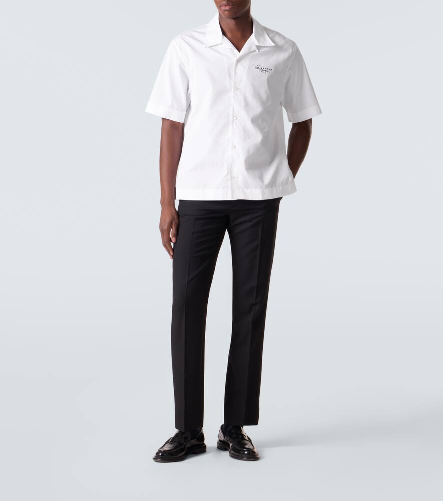 Хлопковая поплиновая блузка в стиле боулинг Givenchy, White — фото 2