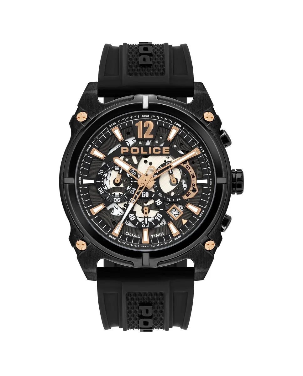 

Мужские часы Antrim PL16020JSB-61P с силиконовым и черным ремешком Police, черный