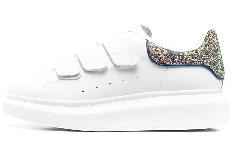 Кроссовки Alexander McQueen Oversized Triple Strap Sneaker 'White Glittered' Women's
