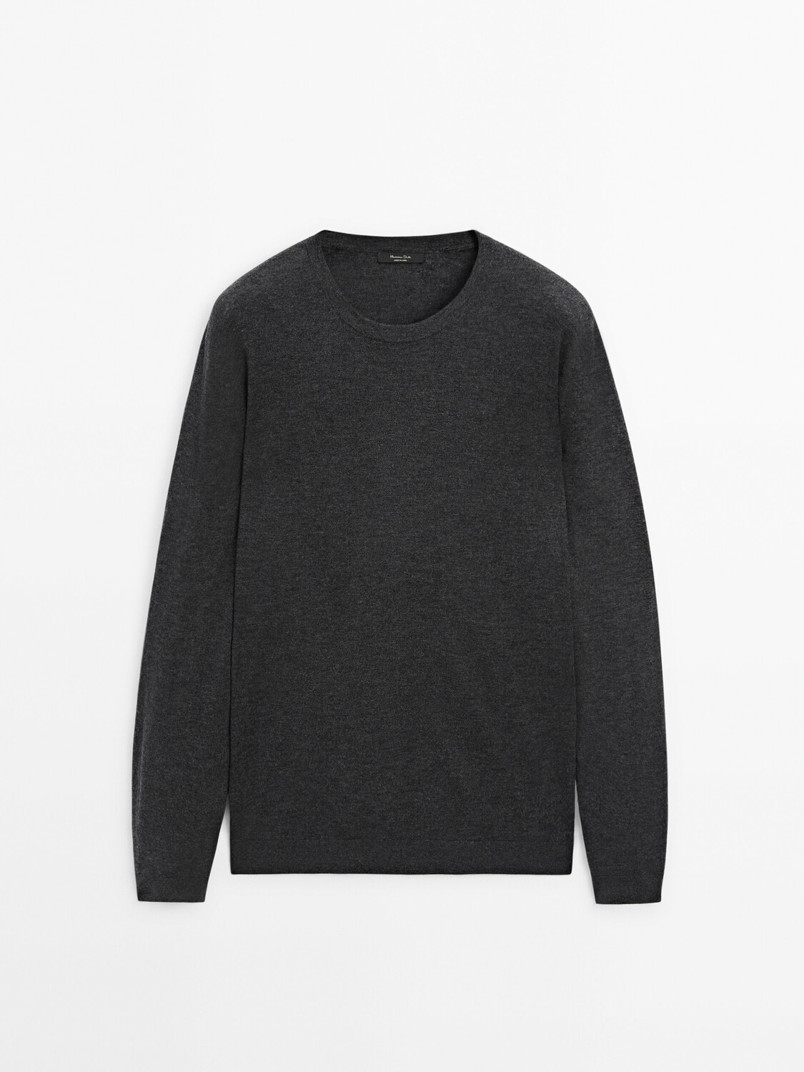 

Свитер с круглым вырезом из смесовой шерсти Massimo Dutti, черный