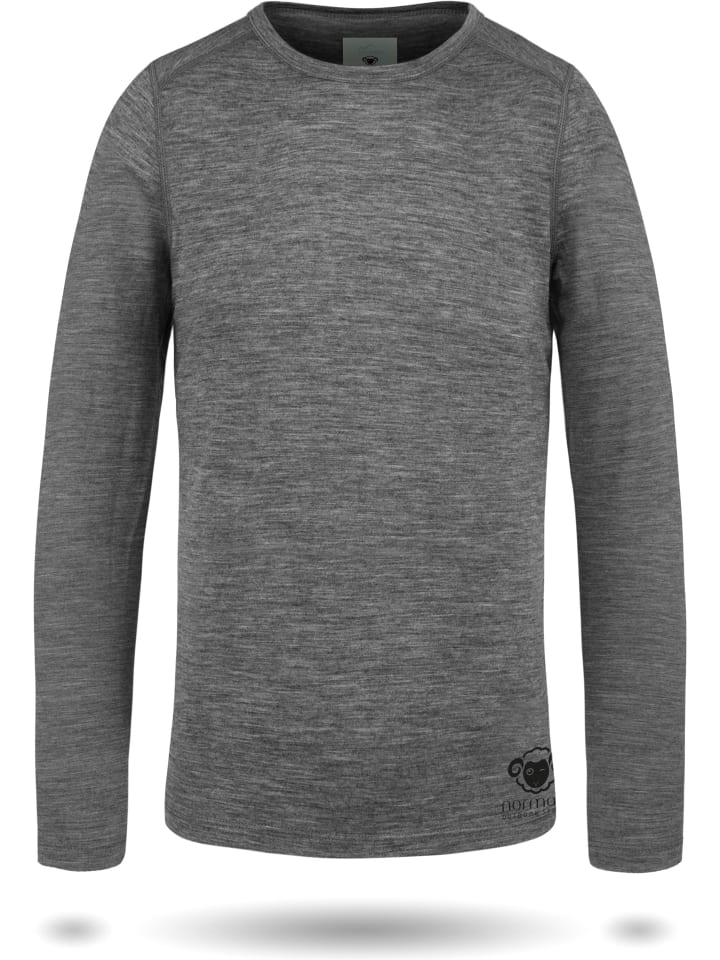

Normani Outdoor Sports Детская футболка с длинным рукавом из мериносовой шерсти "Брум" серого цвета