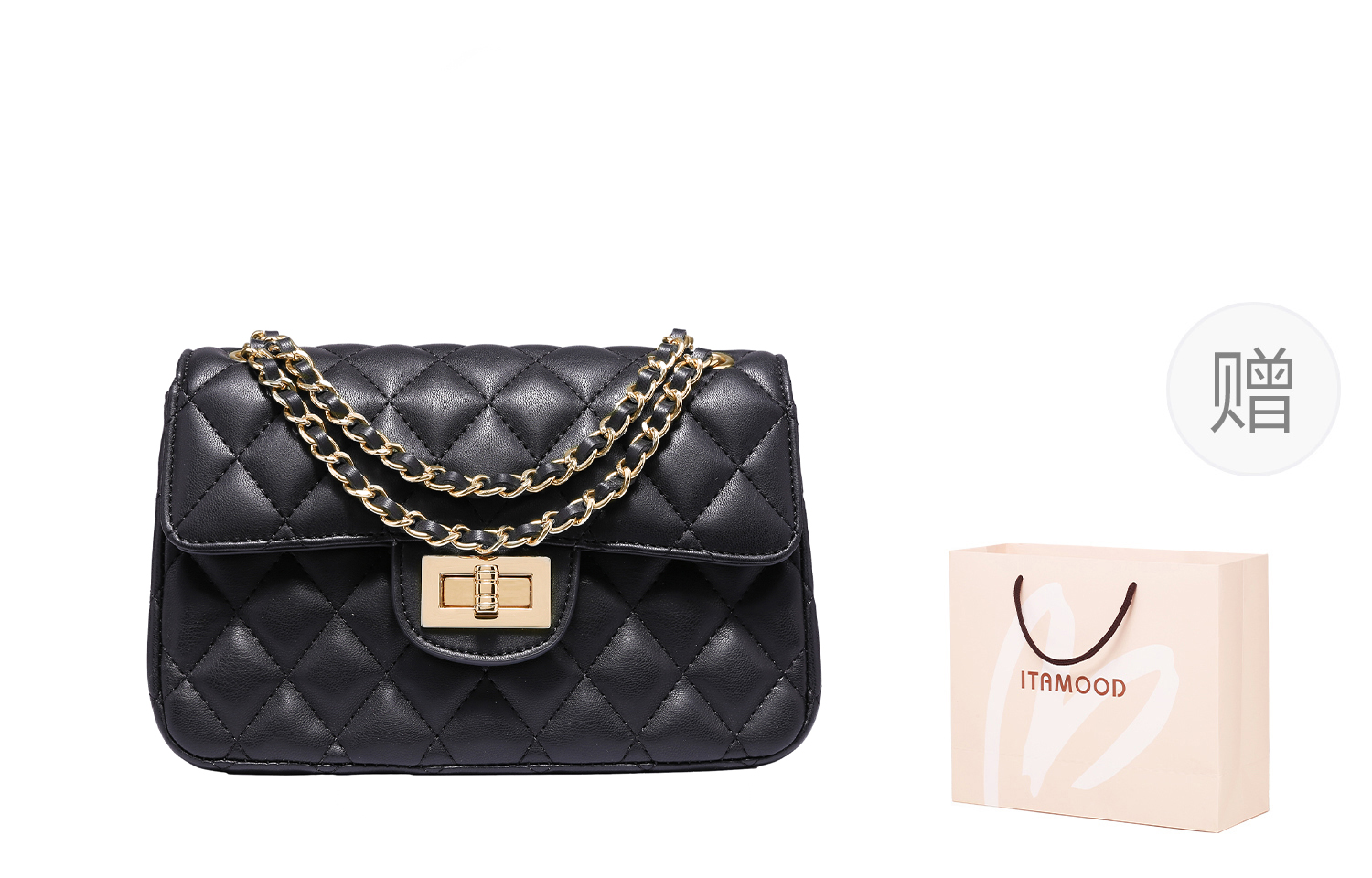 

Miao Di Настоящая кожаная сумка через плечо из овчины, Black Shopping Bag