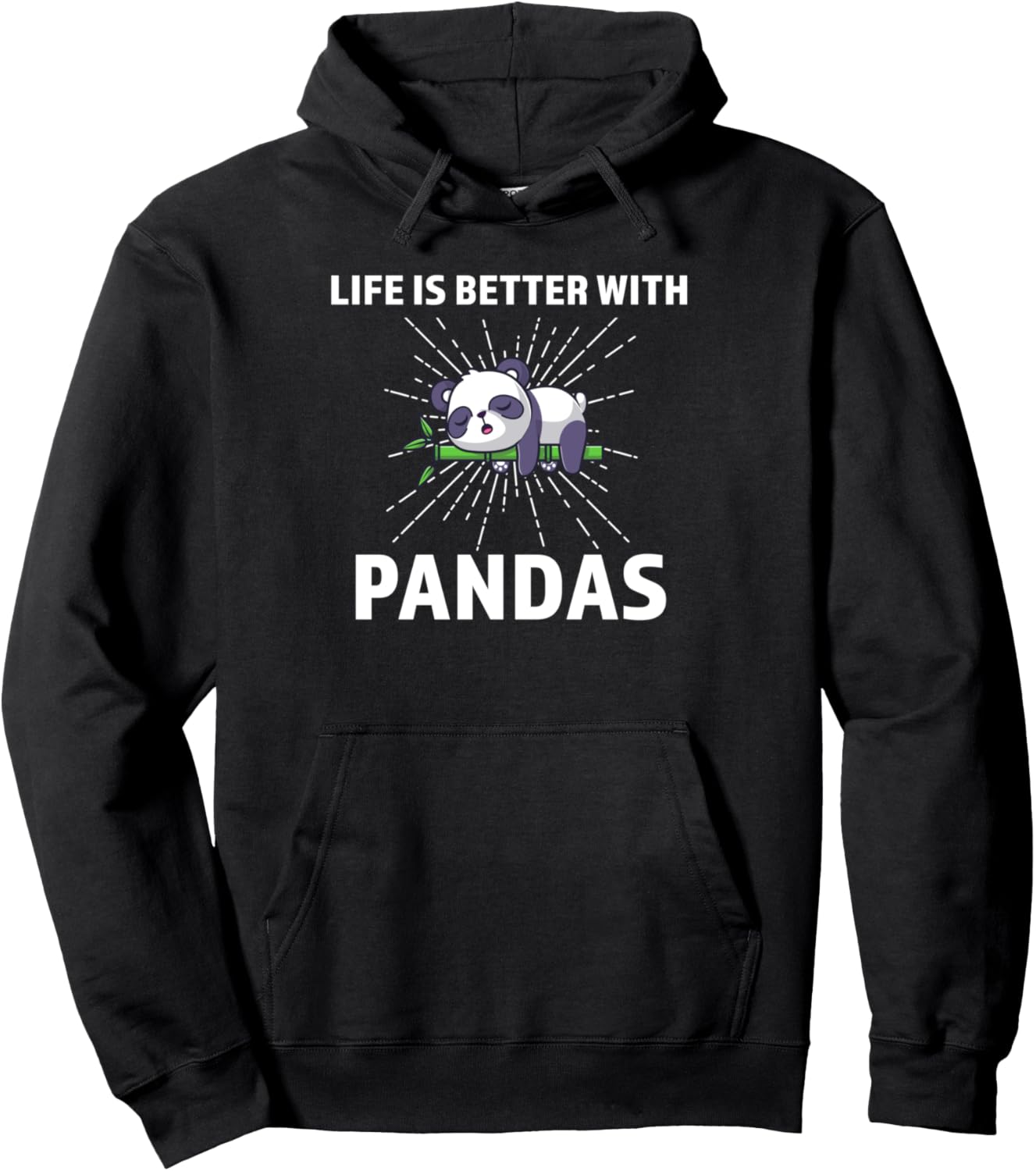 

Жизнь лучше с пандами (толстовка с капюшоном) Panda Merch & Panda Lover Gifts, черный