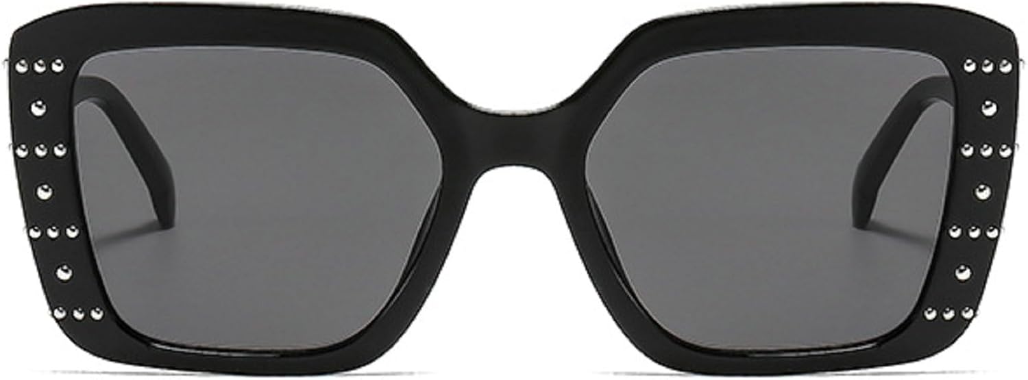 

Модные женские квадратные солнцезащитные очки, модные очки с леопардовым принтом, сине-зеленые очки с защитой от УФ-излучения UV400, ретро-очки для мужчин с заклепками mincl, Black