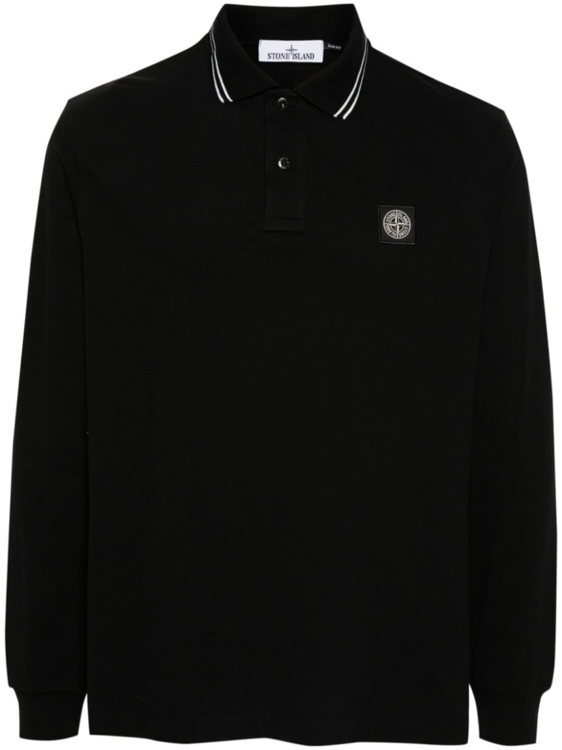 

Stone Island рубашка поло с длинным рукавом, черный