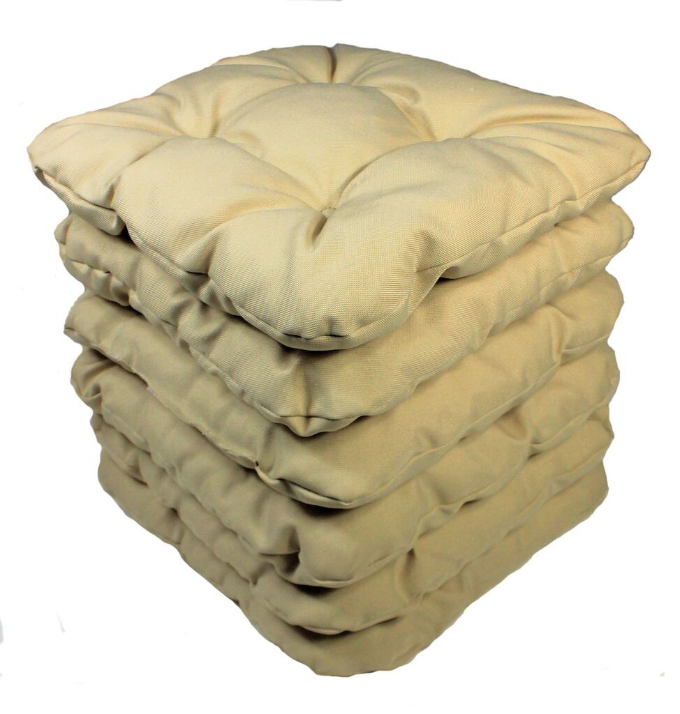 

Набор из 6 подушек на кресло/сиденье Лара 38 х 38 см, толщина 8 см, цвет Маррон (темно-коричневый) с бантиками. Rattani