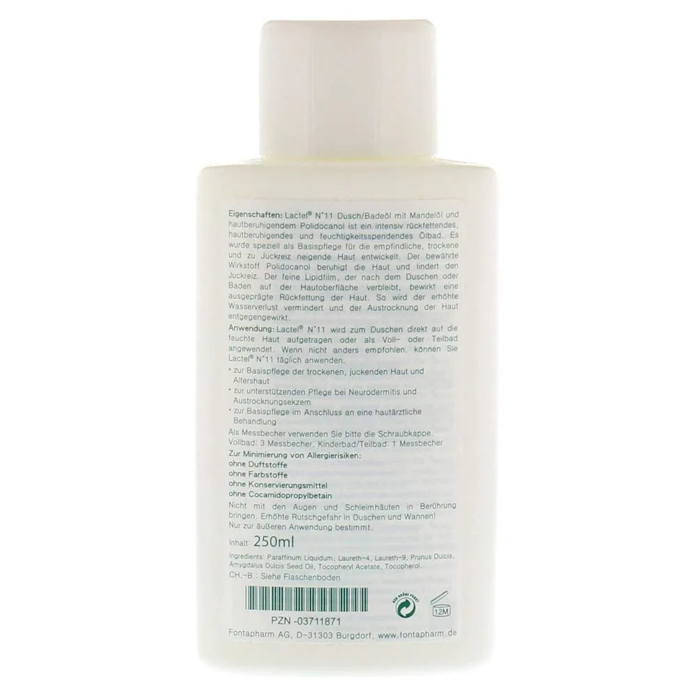 Масло для душа Lactel №11 с миндальным маслом, 250 мл Fontapharm Ag — фото 2
