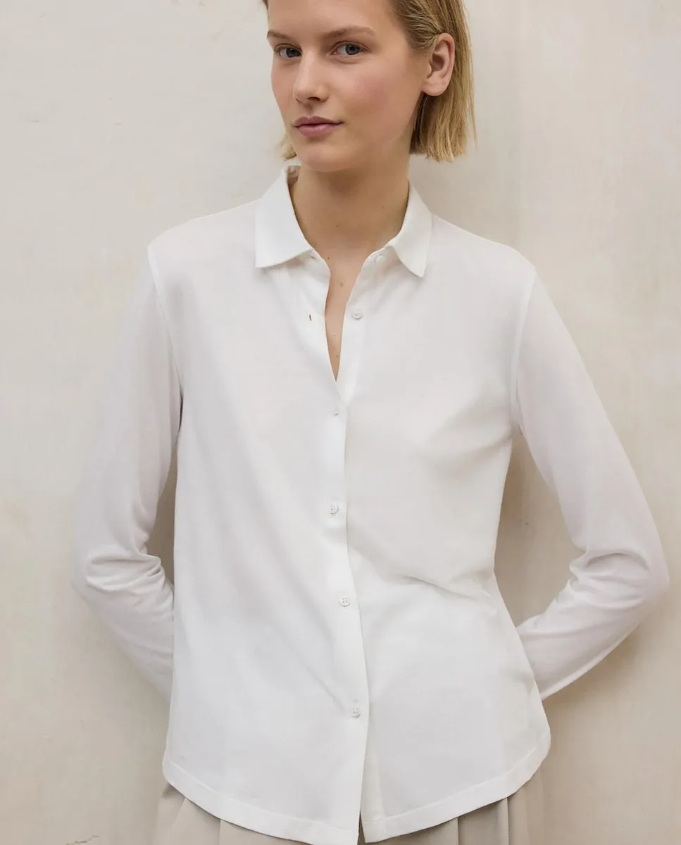 

Женская рубашка на пуговицах с отложным воротником Ecoalf, белый