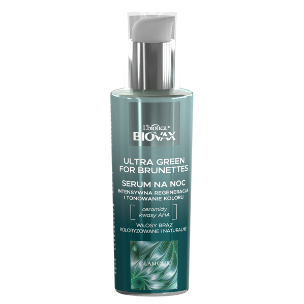 

Ночная сыворотка для волос, оттенок коричневый, 100 мл L'Biotica Biovax Glamour ultra green for brunettes