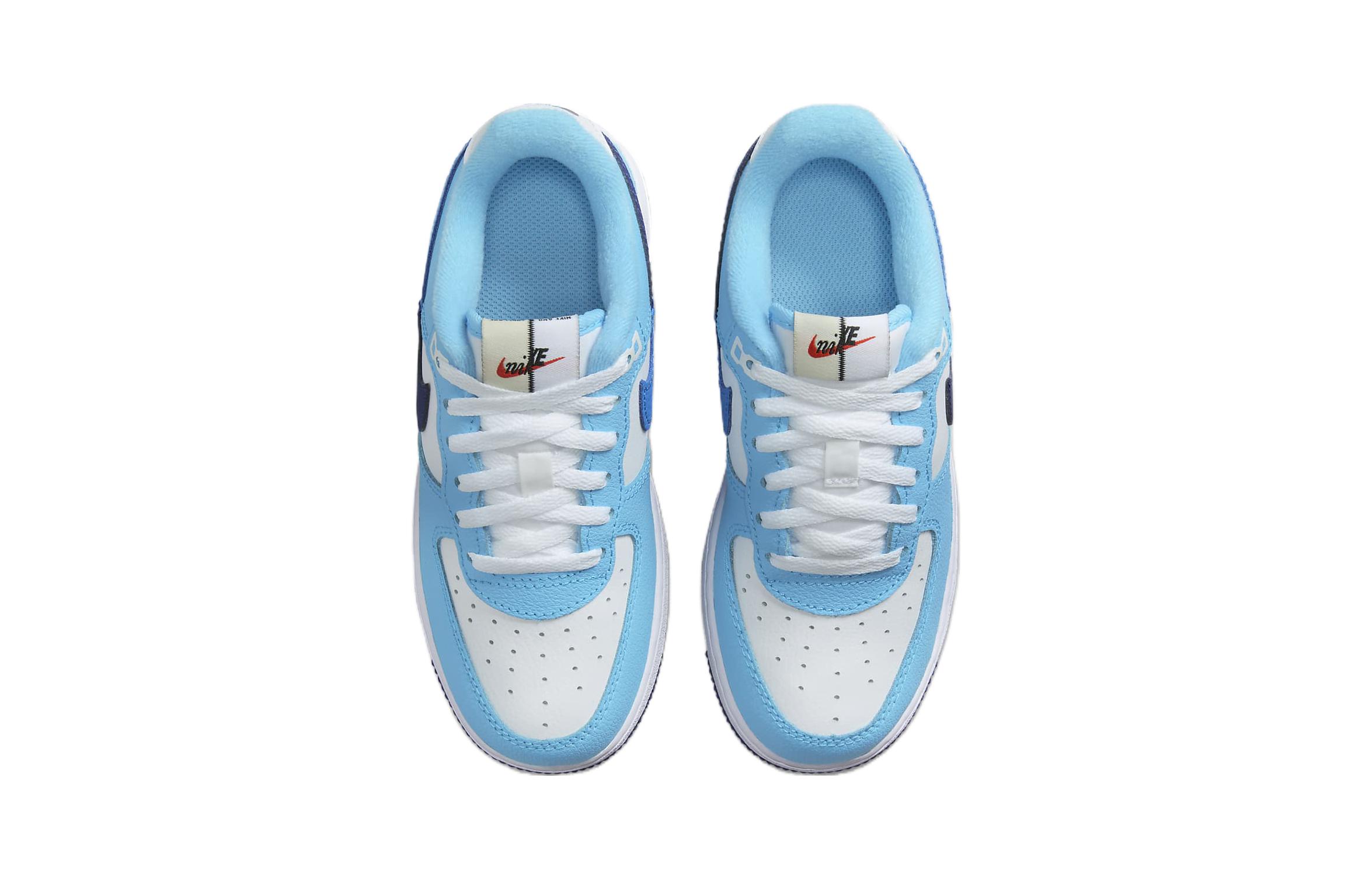 Nike Force 1 LV8 PS 'Split - Light Photo Blue', белый/тёмный королевский синий/балтийский синий/светлый фото синий — фото 4