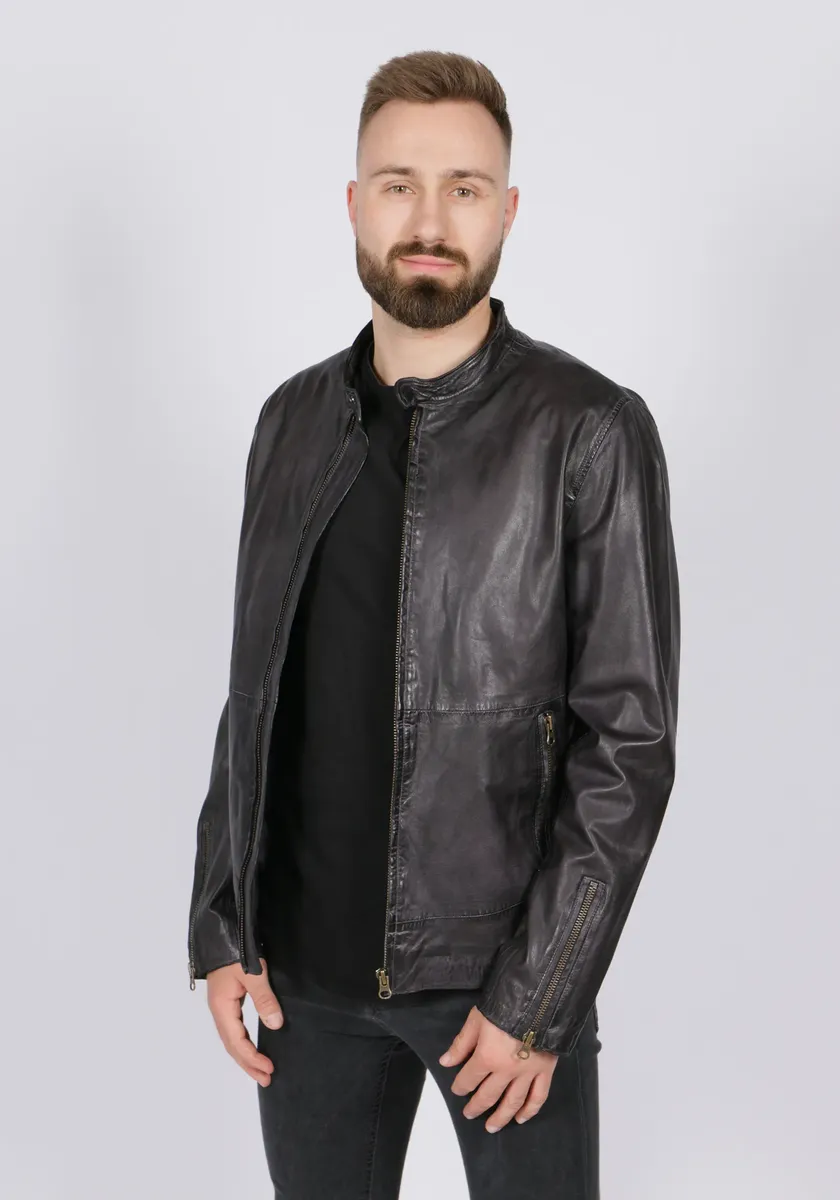 

Кожаная куртка Freaky Nation "Randers-FN", серый