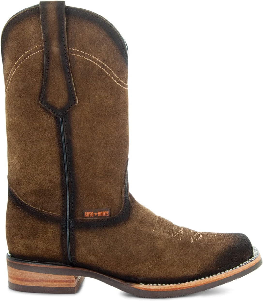 Мужские замшевые ковбойские сапоги Soto Burnished H50037 Soto Boots, Tan — фото 3