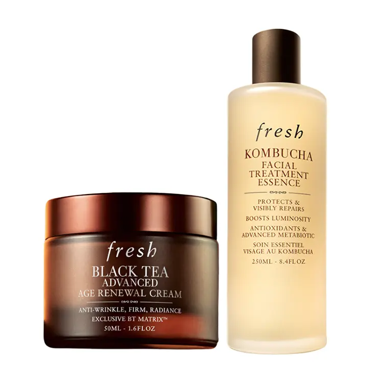 

Fresh FULEISHI сыворотка с черным чаем и увлажняющий крем на водной основе, набор для ухода за кожей, увлажнение и восстановление, 50мл+150мл