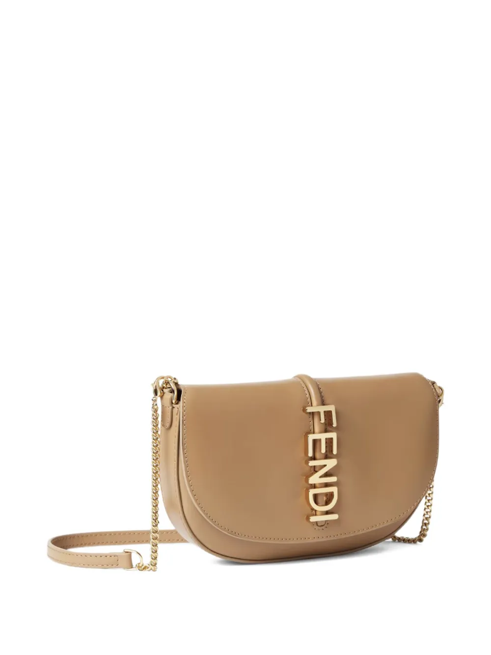 Кошелек fendigraphy на цепочке FENDI, коричневый — фото 3