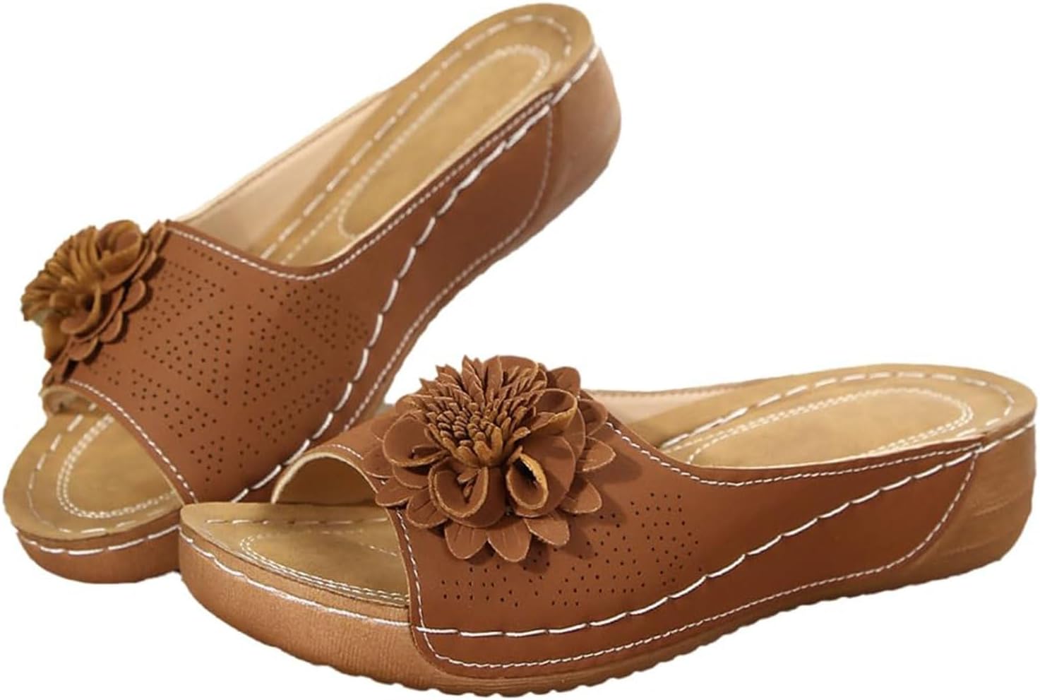 

Шикарные ортопедические сандалии для женщин Chic Flowers Generic, коричневый