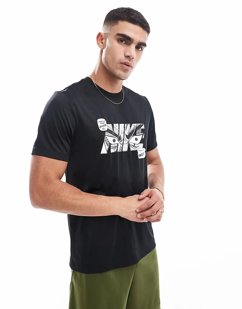 

Футболка с графическим принтом Dri-FIT черного цвета Nike Training