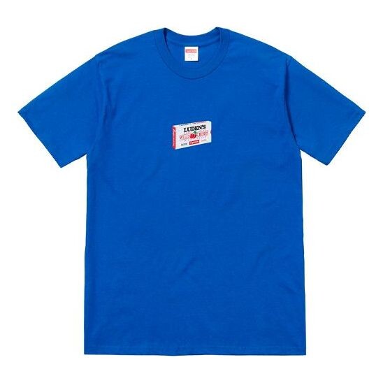 

Футболка fw18 ludens tee royal cherry candy box printing short sleeve blue Supreme, синий