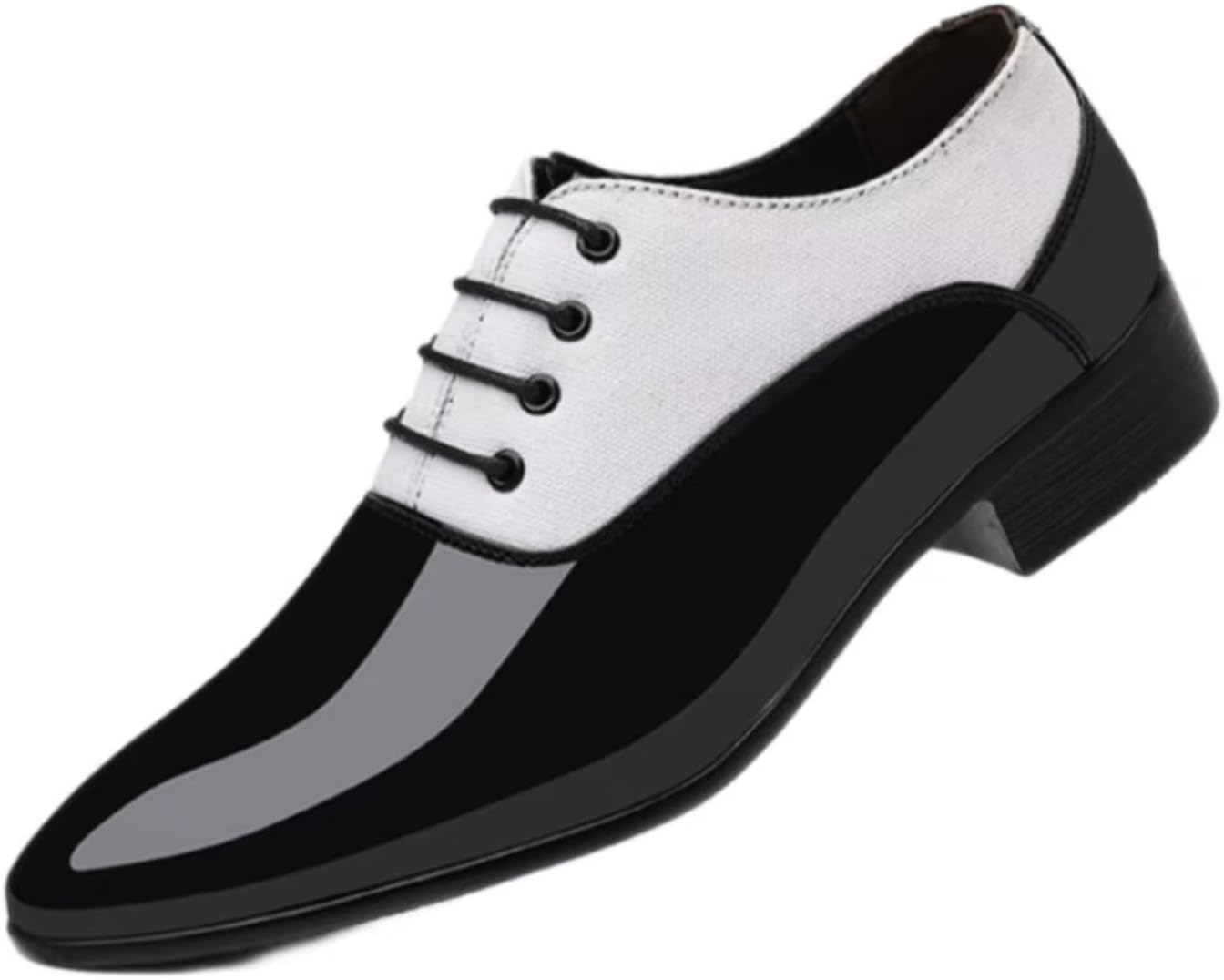 

Мужские современные туфли с классическим носком из лакированной кожи для смокинга, деловые шнурованные оксфорды, свадебные и праздничные Niairke, белый