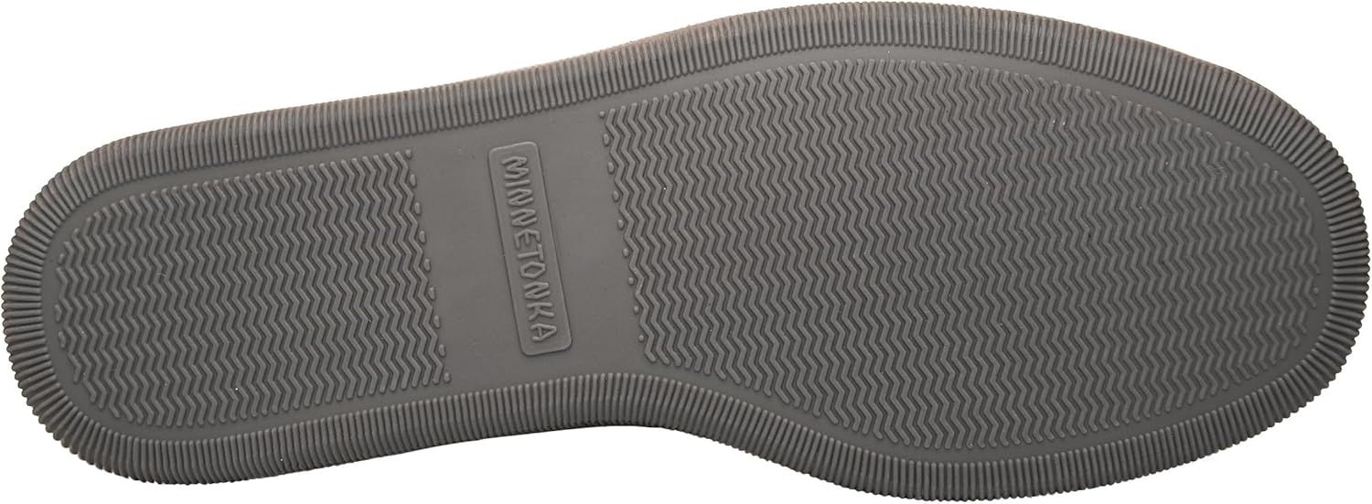 Мужские тапочки Minnetonka с плюшевой подкладкой и жесткой подошвой, Charcoal — фото 3