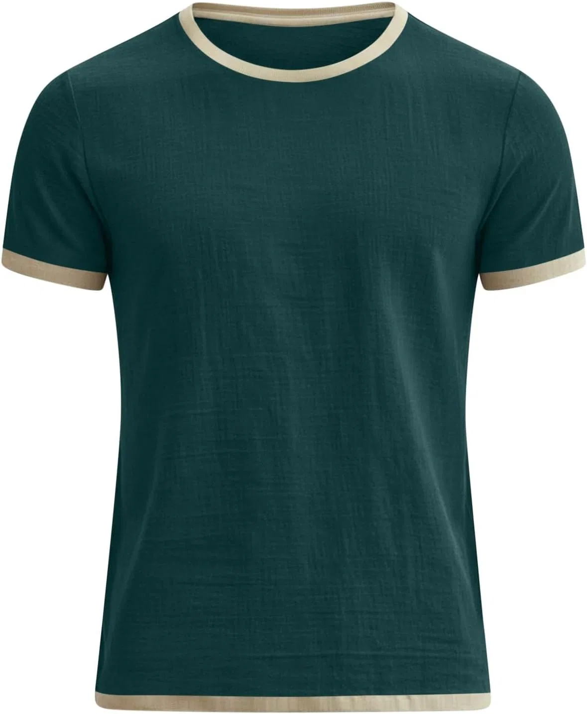 Футболка мужская с контрастной отделкой Cotton Linen, Green — фото 4
