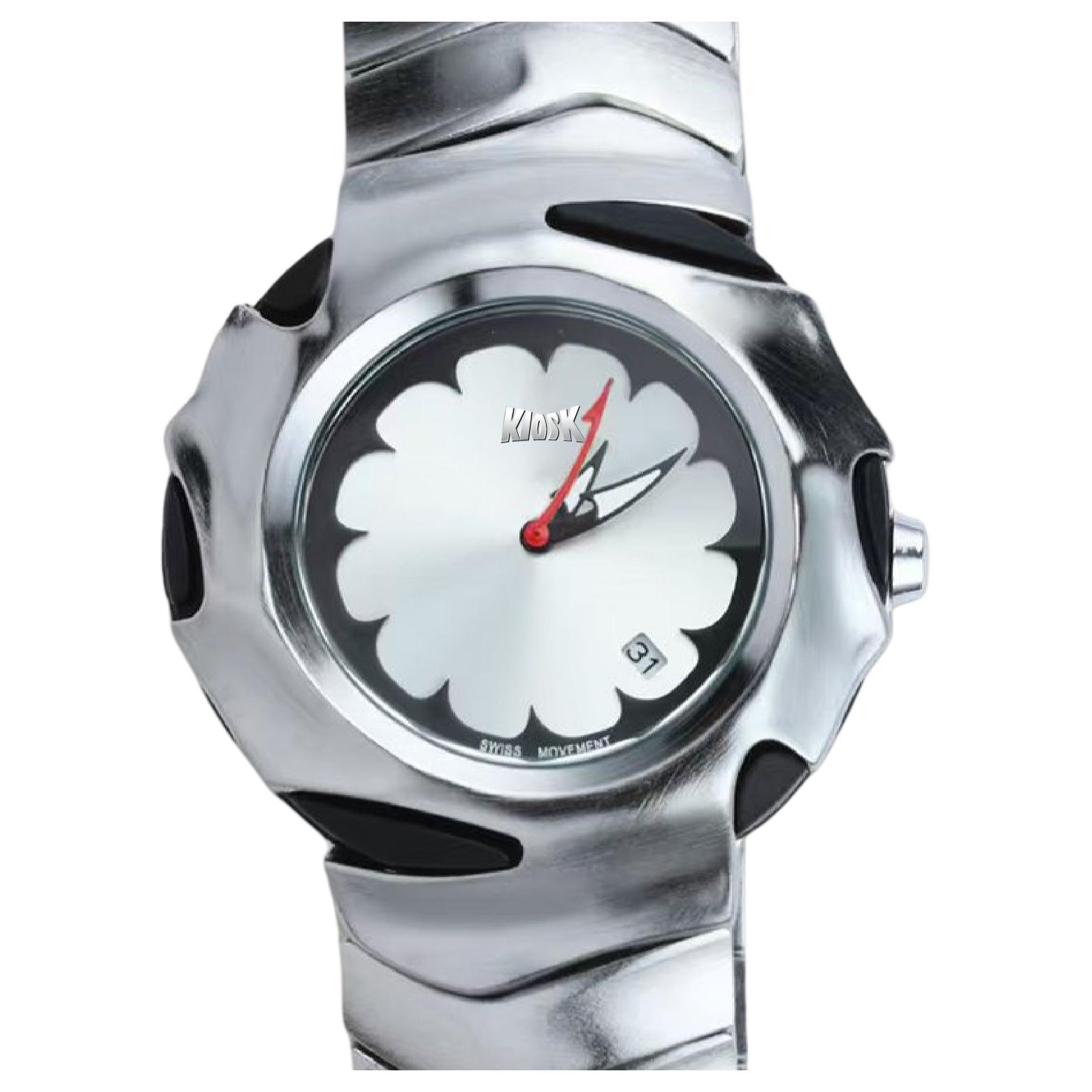 

Kiosk Роскошные часы American Fossil с кварцевым механизмом, ремешком из нержавеющей стали, унисекс, синий циферблат