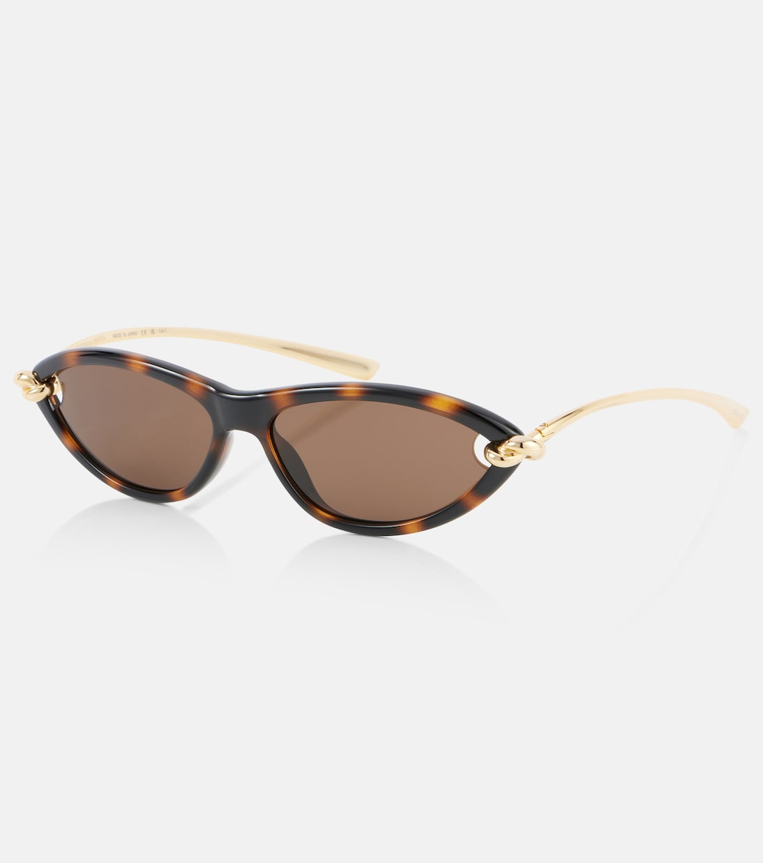Кошачий глаз солнцезащитные очки Bottega Veneta, Havana-Gold-Brown — фото 4