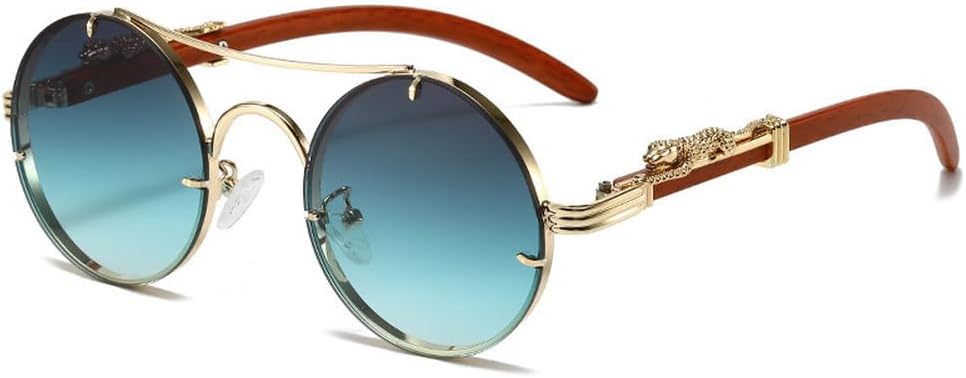 

Винтажные круглые солнцезащитные очки для мужчин, модные, с двойной перемычкой, разноцветные, для женщин, ретро, ​​стильные, роскошные солнцезащитные очки HVTVTLA, Golden-green