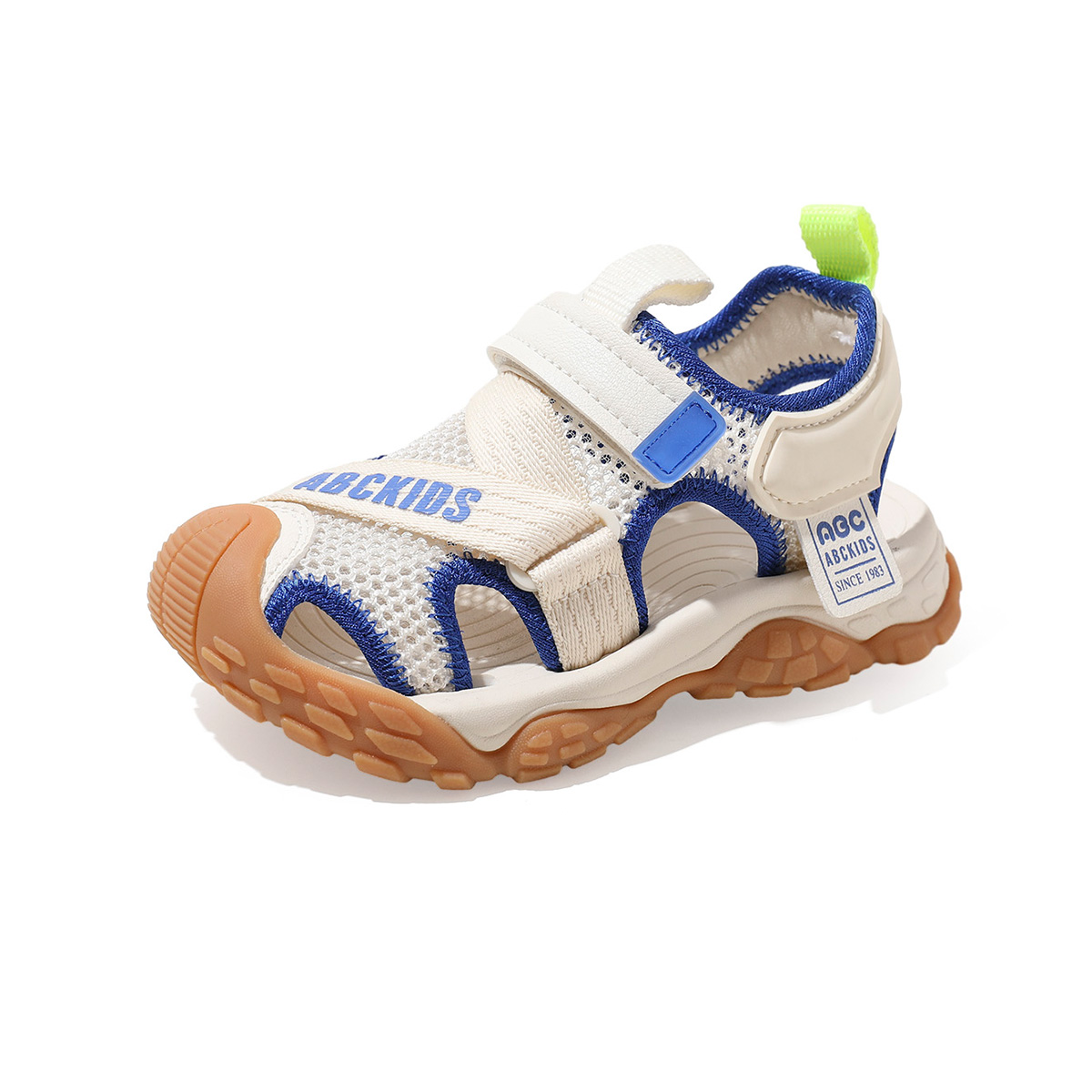 

Износостойкие легкие амортизирующие нескользящие низкие кеды детские ABC KIDS, бежевый/синий