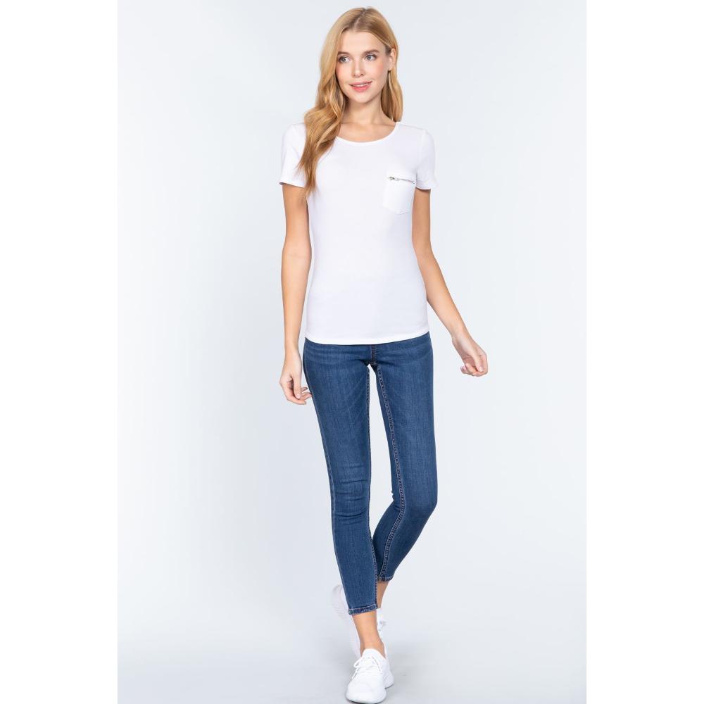 

Короткий топ Slv с карманом на молнии FASHNZFAB, белый