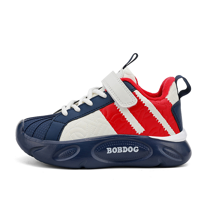 

Непромокаемые дышащие противоскользящие термоустойчивые противоударные износостойкие низкие детские повседневные кроссовки kids' BOBDOG, темно-синий