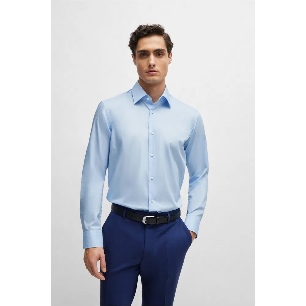 Мужская рубашка Boss Easy Iron Regular Fit, небесно-голубая