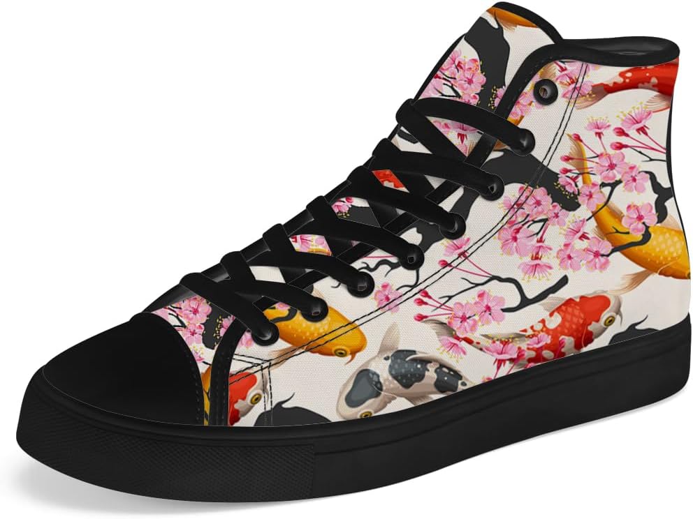 

Кеды на высокой подошве Chebing Carp из холщовой ткани для мужчин и женщин, высокие кроссовки с шнуровкой, повседневная обувь, подарок для мужчин и женщин, желтый