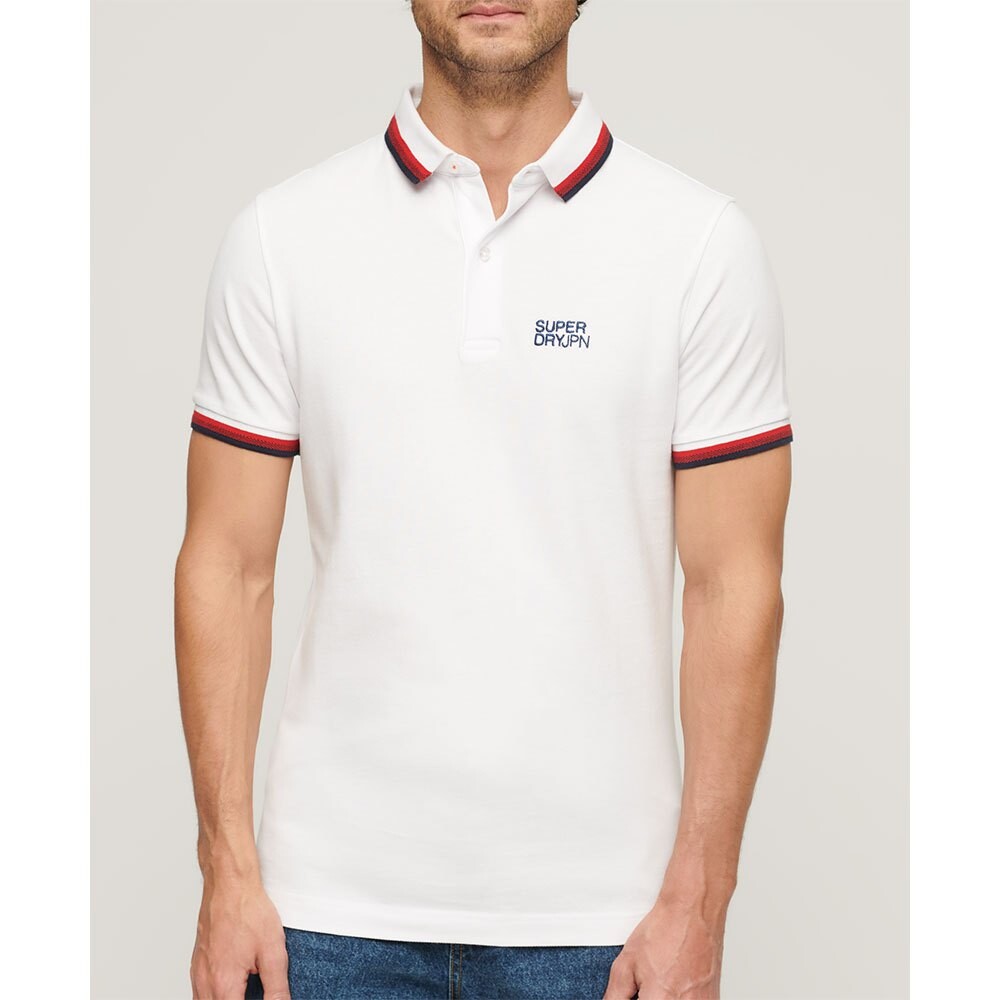 

Поло Superdry Sportswear Relaxed Tipped, белый
