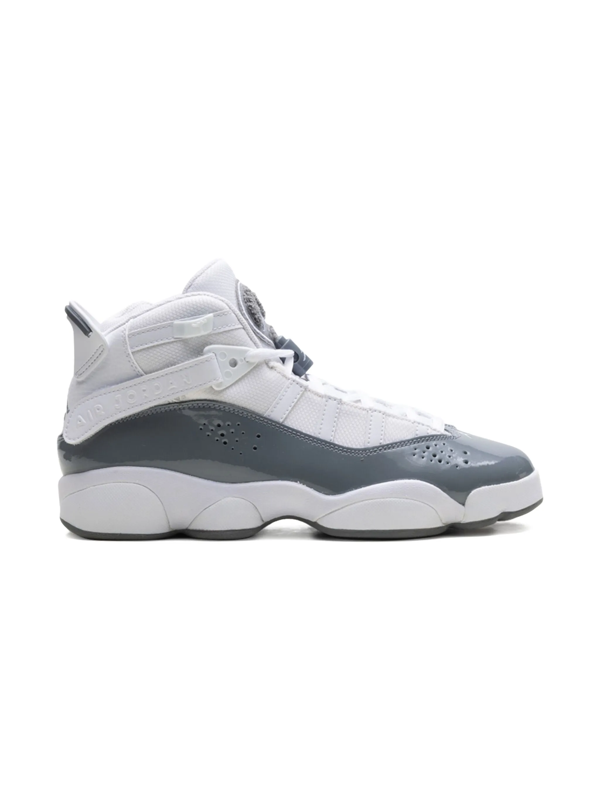 Кроссовки Air Jordan 6 Rings White/Cool Jordan Kids, серый — фото 2